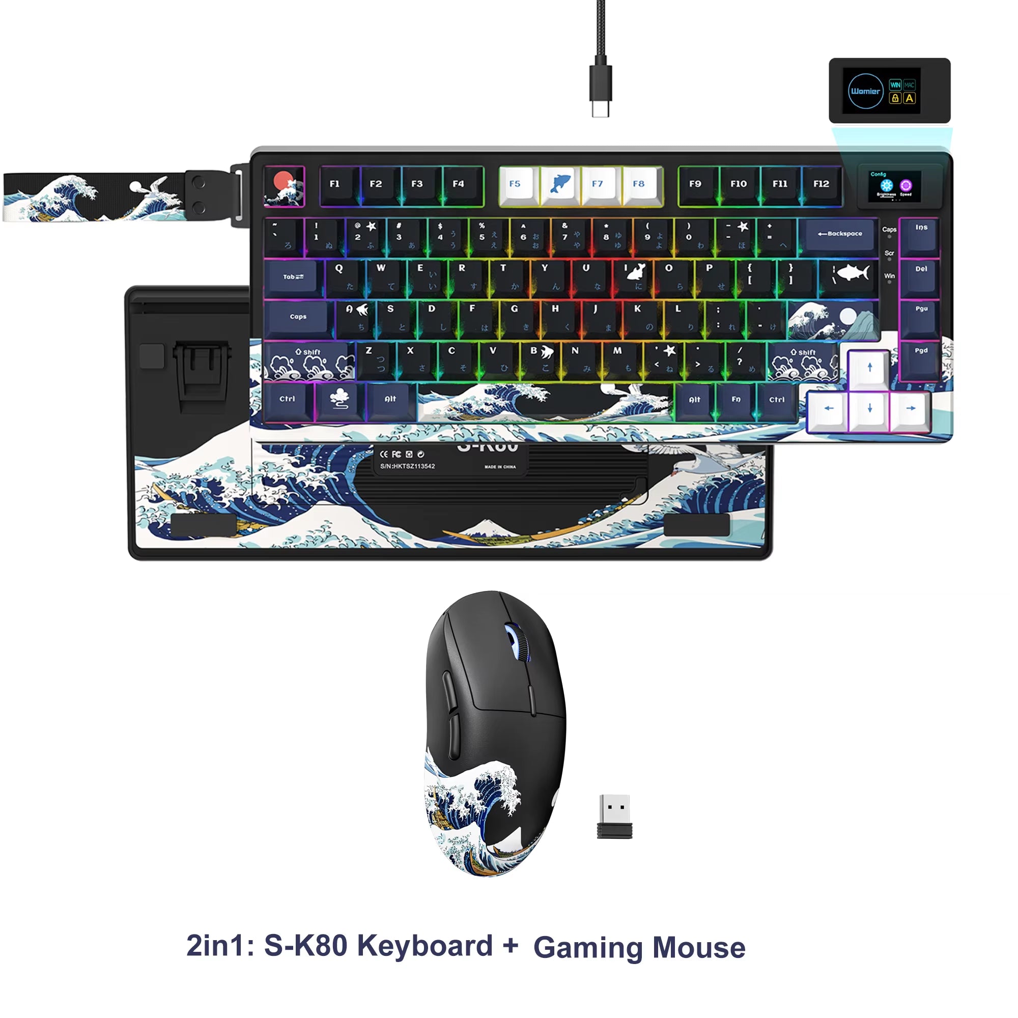 S-K80 75% Coral Sea Keyboard with OLED Display Mechanical Gaming Keyboard Hot Swap Keyboard Gasket RGB Custom Keyboard