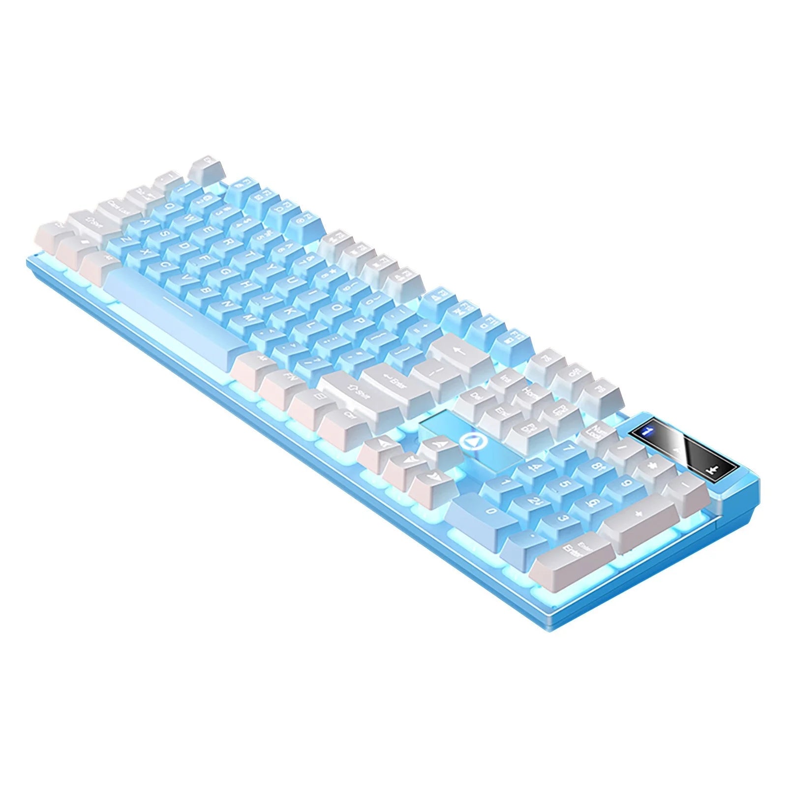 K500 Ultra-Slim Gaming Keyboard - Wired with RGB Backlight, Mechanical Feel, Spill-Resistant, Full-Sized Design, Media Control, Durable ABS Keycaps(Blue)