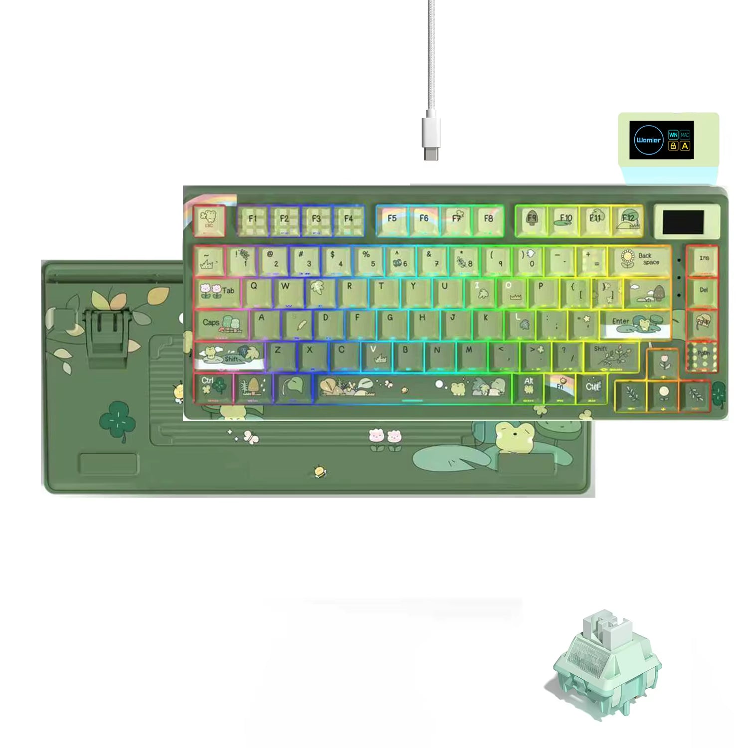 S-K80 75% Coral Sea Keyboard with OLED Display Mechanical Gaming Keyboard Hot Swap Keyboard Gasket RGB Custom Keyboard