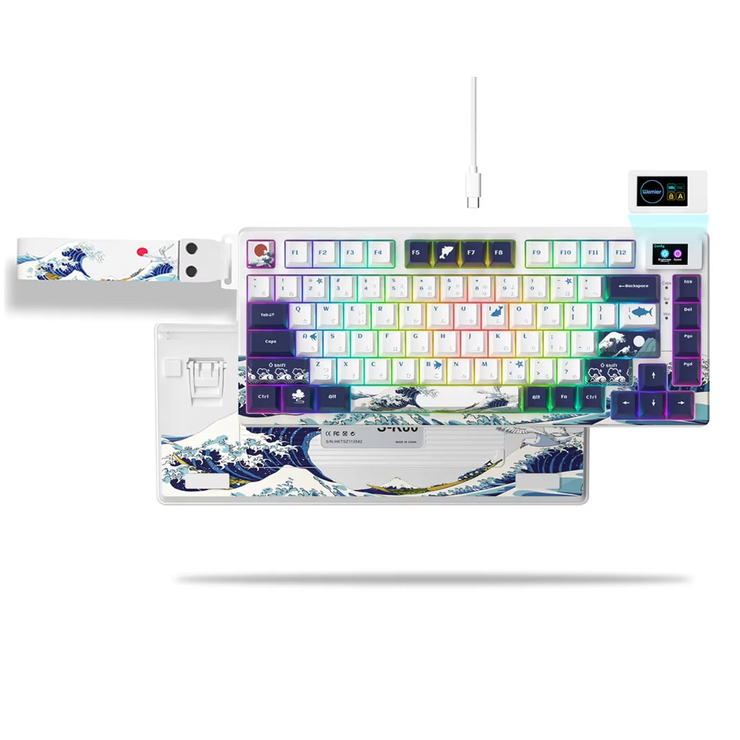 S-K80 75% Coral Sea Keyboard with OLED Display Mechanical Gaming Keyboard Hot Swap Keyboard Gasket RGB Custom Keyboard
