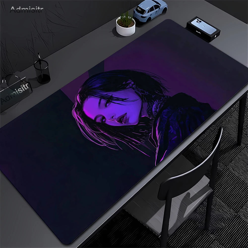 XXL Mouse Pad PC Purple Anime Girl Gamer Mousepad Laptop Computer Keyboard Accessories Mouse Mat Rug Extended Desk Mats 50X100Cm