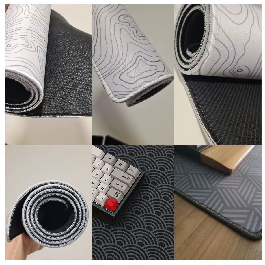 Elevate Your Gaming Experience with the Black and White Topographic Map XXL Mouse Pad – Perfect for Gamers and Creatives Alike!