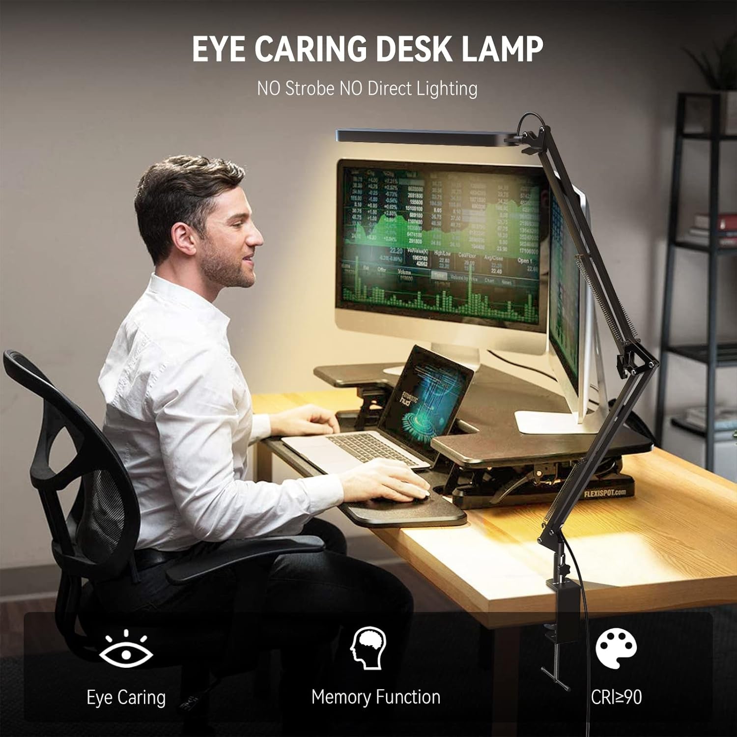 Led Desk Lamp - Desk Light for 31.5" Tall - 5 Color Modes X 11 Brightness Levels