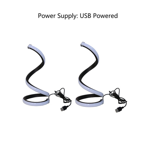 2Pcs Creative Spiral Three-Color Adjustable LED Desk Lamp, Three-Color Dimming, Soft Lighting, Eye-Friendly and Comfortable, Suitable for Bedroom, Living Room, Bathroom, and Home Decor, Usb-Powered