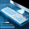 K500 Ultra-Slim Gaming Keyboard - Wired with RGB Backlight, Mechanical Feel, Spill-Resistant, Full-Sized Design, Media Control, Durable ABS Keycaps(Blue)