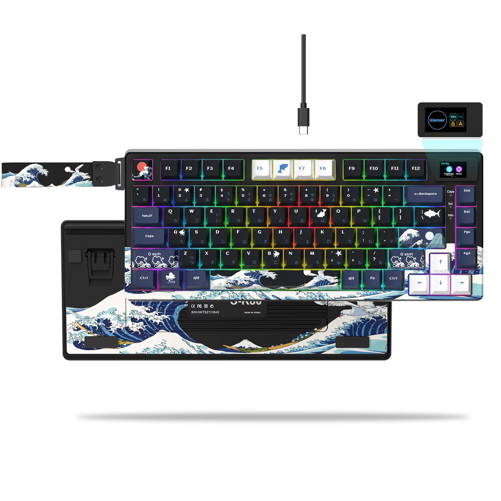 S-K80 75% Coral Sea Keyboard with OLED Display Mechanical Gaming Keyboard Hot Swap Keyboard Gasket RGB Custom Keyboard